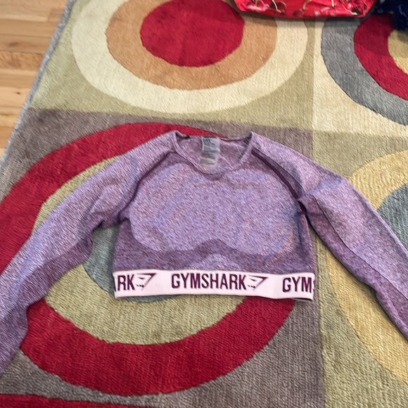 Gymshark Flex Dark Ruby Long Sleeve Dry Athletic Crop Top Medium Purple - Picture 4 of 8